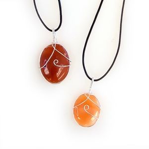 1 Carnelian "Inner Fire" Wire Wrapped Pendant